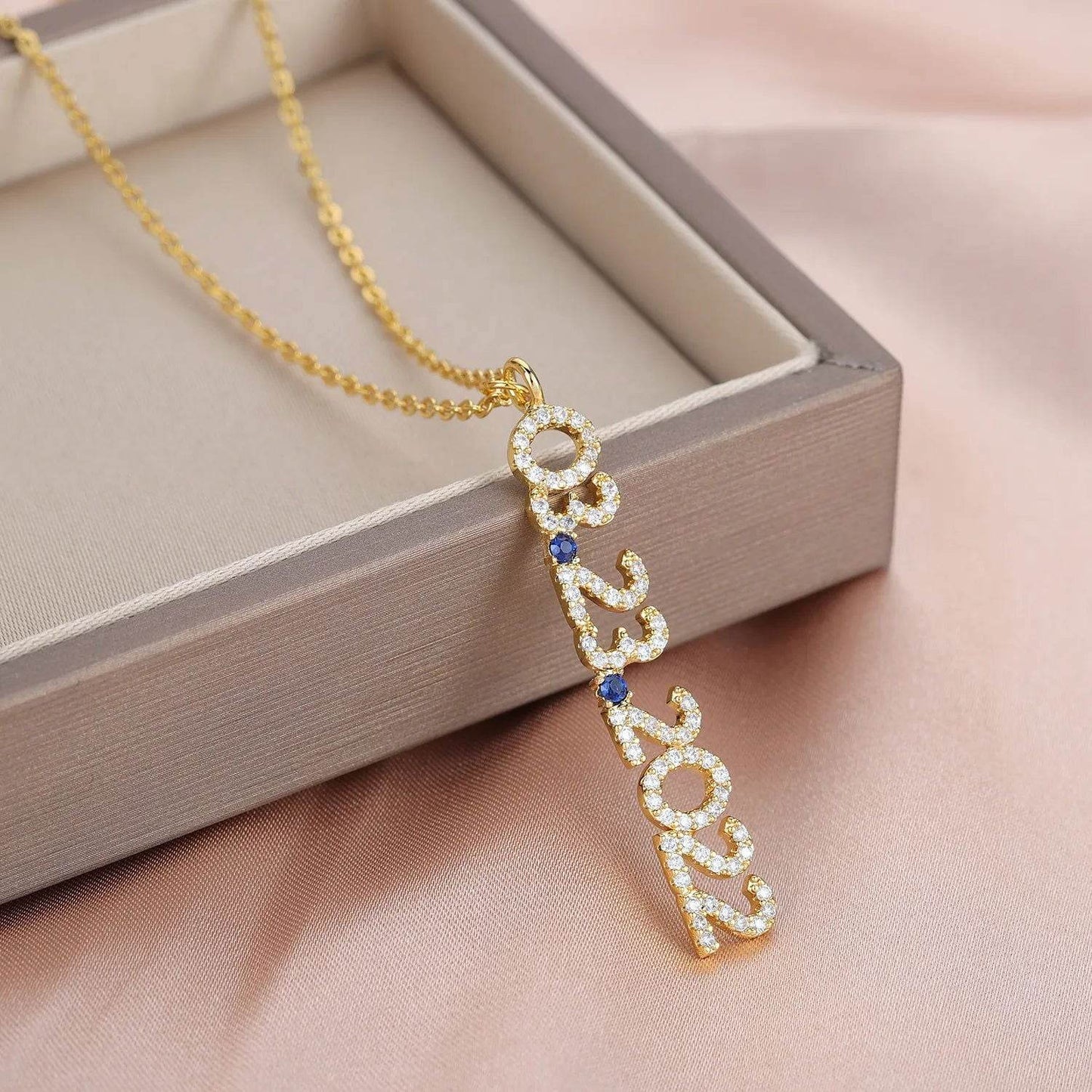 Personalized Date Necklace in Stainless Steel - Arabic Name Jewellery