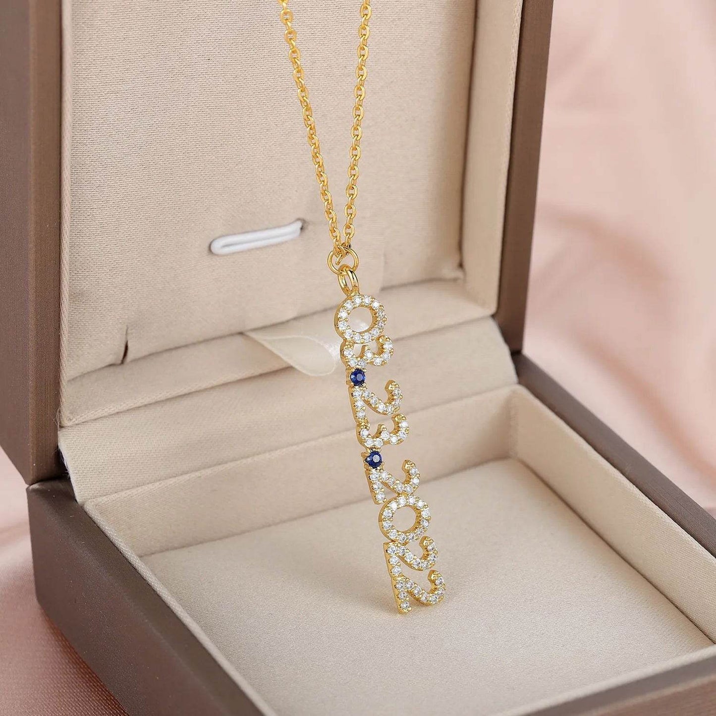 Personalized Date Necklace in Stainless Steel - Arabic Name Jewellery