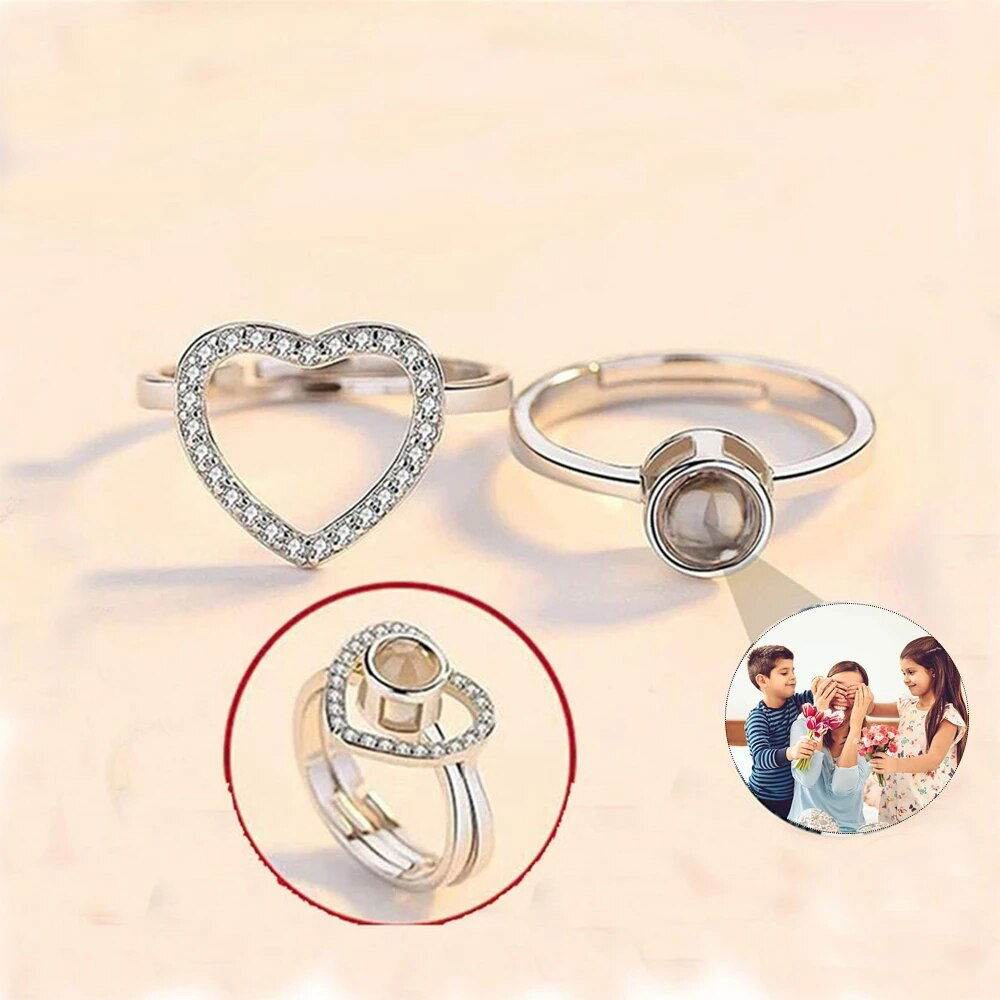 Personalized Projection Photo Rings - Arabic Name Jewellery