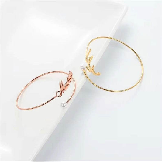 Pearl Personalized Arabic Name Bracelet - Arabic Name Jewellery