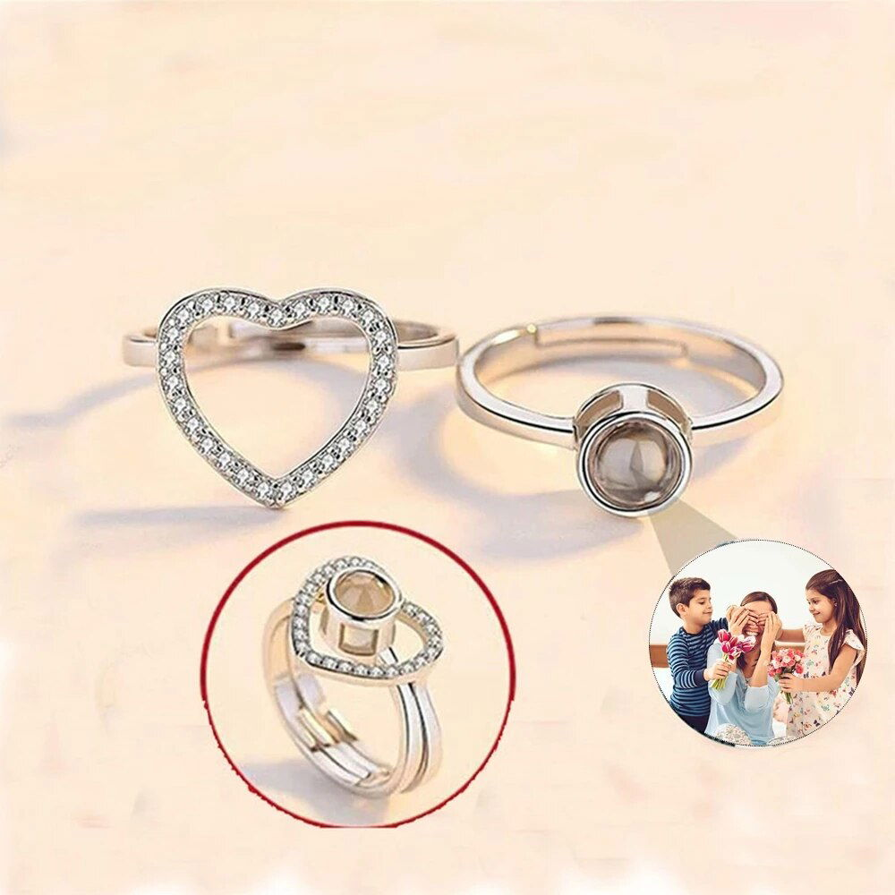 Personalized Projection Photo Rings - Arabic Name Jewellery