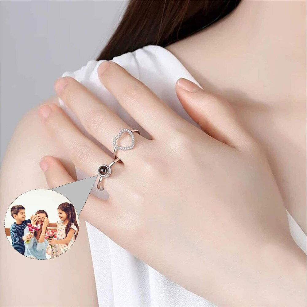 Personalized Projection Photo Rings - Arabic Name Jewellery