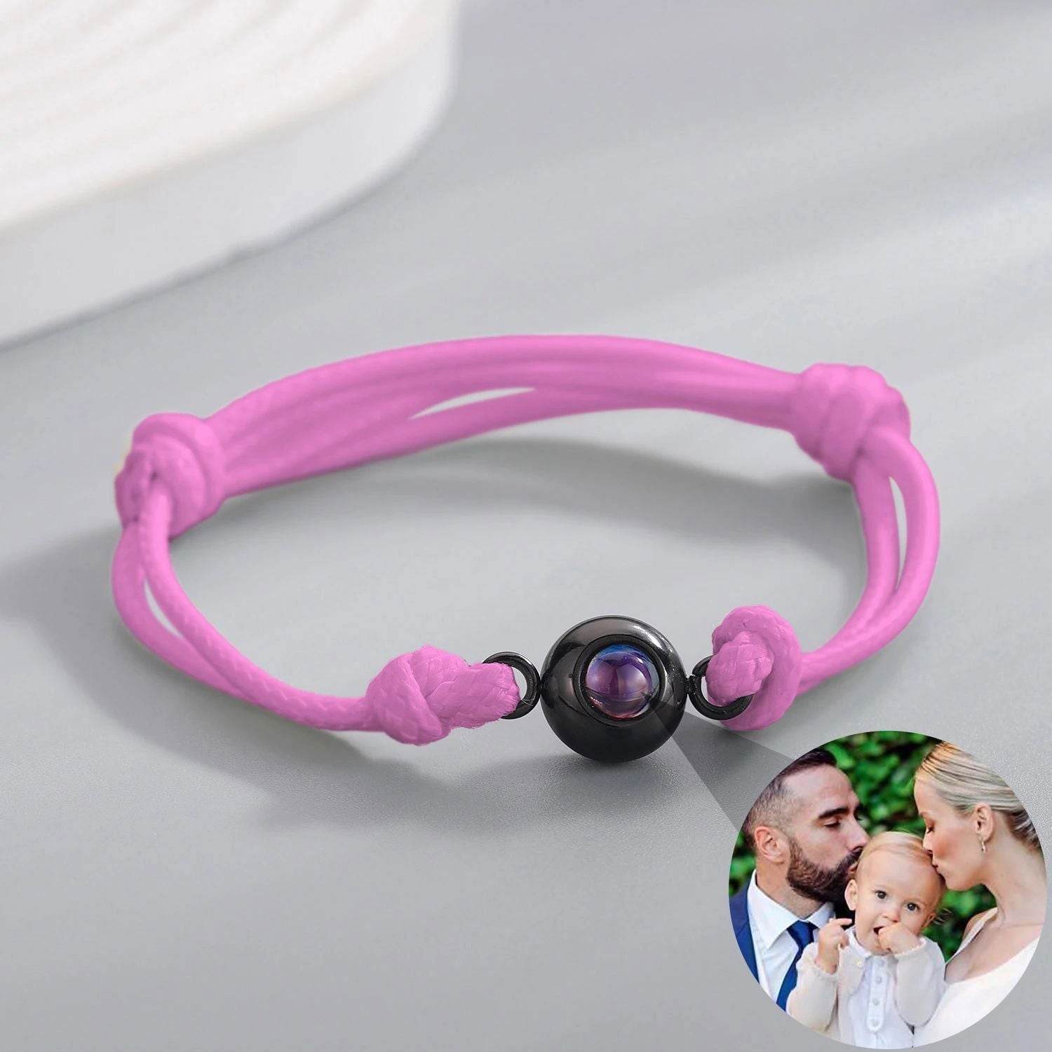 Photo Projection Bracelets Rope - Arabic Name Jewellery